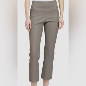 Theory LEATHER Gray ankle cropped pants